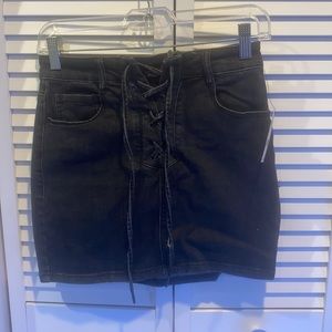 Garage Black Cross Mini Skirt